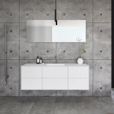 Pulcher Mood 160 Soft - Badrumsmöbel 160x46 cm, Mathvid m/ SolidTec® handfat