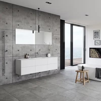 Pulcher Mood 180 Soft - Badrumsmöbel 180x46 cm, Mathvid m/ SolidTec® handfat