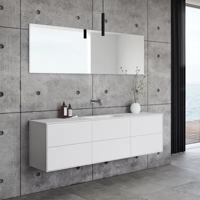 Pulcher Mood 180 Soft - Badrumsmöbel 180x46 cm, Mathvid m/ SolidTec® handfat