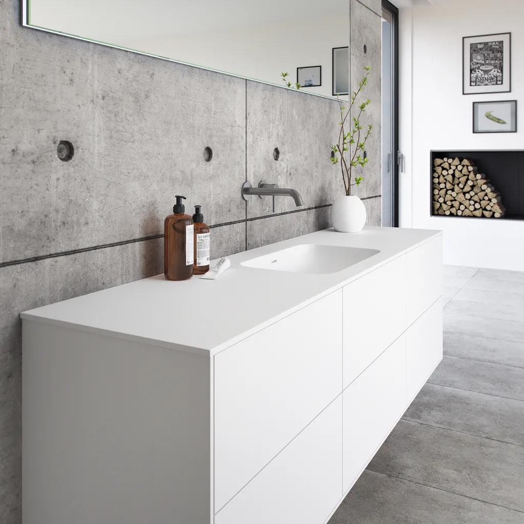 Pulcher Mood 180 Soft - Badrumsmöbel 180x46 cm, Mathvid m/ SolidTec® handfat