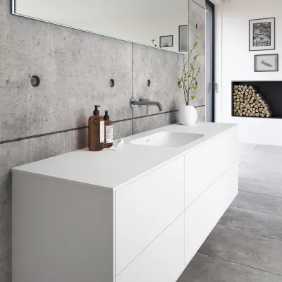 Pulcher Mood 180 Soft - Badrumsmöbel 180x46 cm, Mathvid m/ SolidTec® handfat