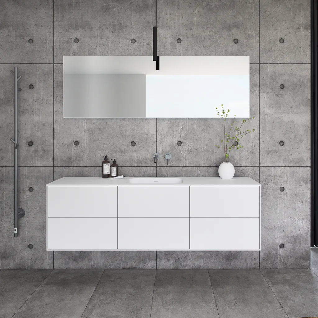 Pulcher Mood 180 Soft - Badrumsmöbel 180x46 cm, Mathvid m/ SolidTec® handfat