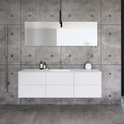 Pulcher Mood 180 Soft - Badrumsmöbel 180x46 cm, Mathvid m/ SolidTec® handfat