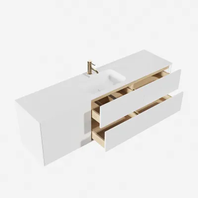 Pulcher Mood 180 Soft - Badrumsmöbel 180x46 cm, Mathvid m/ SolidTec® handfat