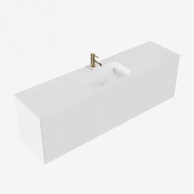 Pulcher Mood 180 Soft - Badrumsmöbel 180x46 cm, Mathvid m/ SolidTec® handfat