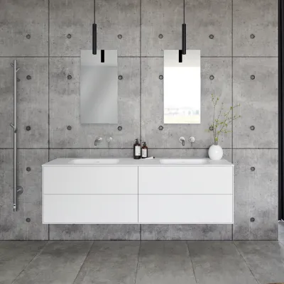 Pulcher Mood 180D Soft - Badrumsmöbel 180x46 cm, Mathvid m/ SolidTec® handfat