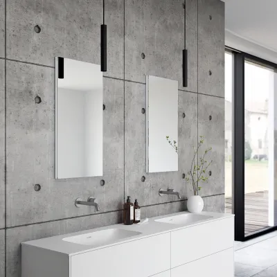 Pulcher Mood 180D Soft - Badrumsmöbel 180x46 cm, Mathvid m/ SolidTec® handfat