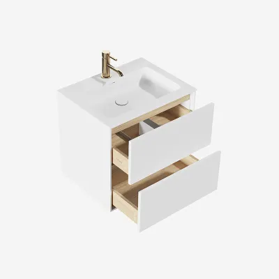 Pulcher Mood 60 Soho - Badrumsmöbel 60x46 cm, matt vit med SolidTec® handfat