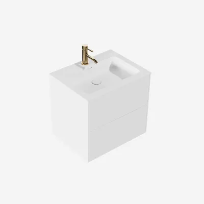 Pulcher Mood 60 Soho - Badrumsmöbel 60x46 cm, matt vit med SolidTec® handfat