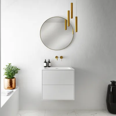 Pulcher Mood 60 Soho - Badrumsmöbel 60x46 cm, matt vit med SolidTec® handfat