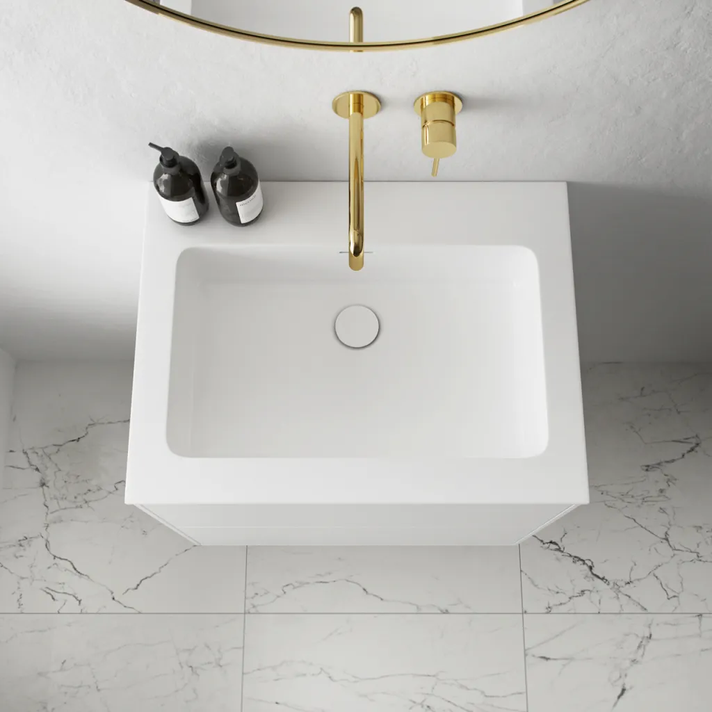 Pulcher Mood 60 Soho - Badrumsmöbel 60x46 cm, matt vit med SolidTec® handfat