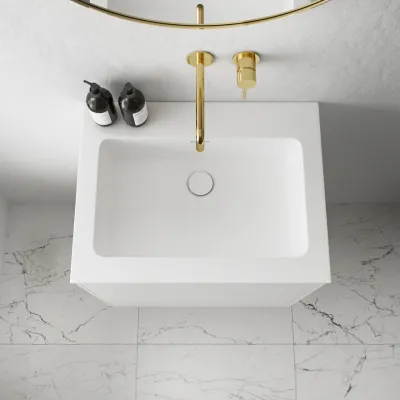 Pulcher Mood 60 Soho - Badrumsmöbel 60x46 cm, matt vit med SolidTec® handfat