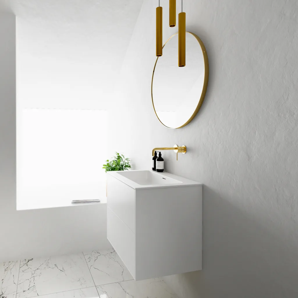 Pulcher Mood 60 Soho - Badrumsmöbel 60x46 cm, matt vit med SolidTec® handfat