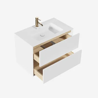 Pulcher Mood 80 Soho - Badrumsmöbel 80x46 cm, mattvit med SolidTec® handfat