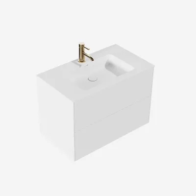 Pulcher Mood 80 Soho - Badrumsmöbel 80x46 cm, mattvit med SolidTec® handfat