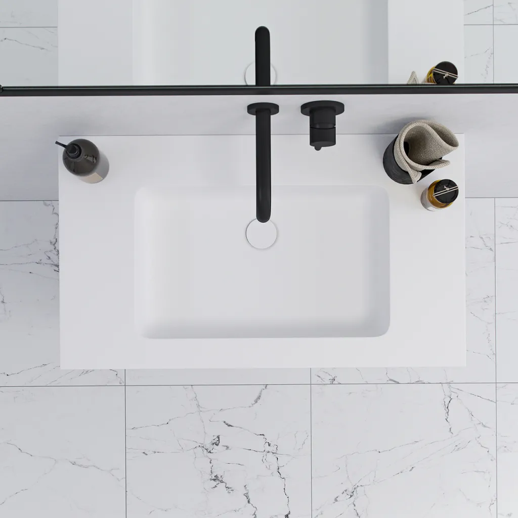 Pulcher Mood 80 Soho - Badrumsmöbel 80x46 cm, mattvit med SolidTec® handfat