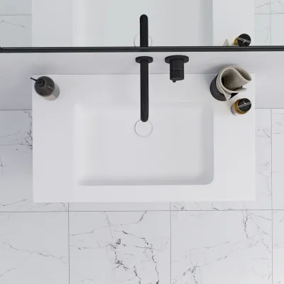 Pulcher Mood 80 Soho - Badrumsmöbel 80x46 cm, mattvit med SolidTec® handfat