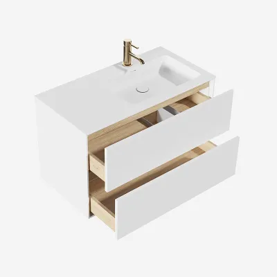 Pulcher Mood 90R Soho - Badrumsmöbel 90x46 cm, Mathvid m/ SolidTec® handfat