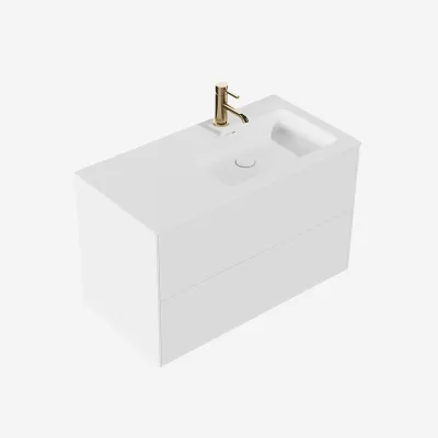 Pulcher Mood 90R Soho - Badrumsmöbel 90x46 cm, Mathvid m/ SolidTec® handfat