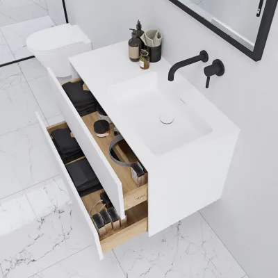 Pulcher Mood 90R Soho - Badrumsmöbel 90x46 cm, Mathvid m/ SolidTec® handfat