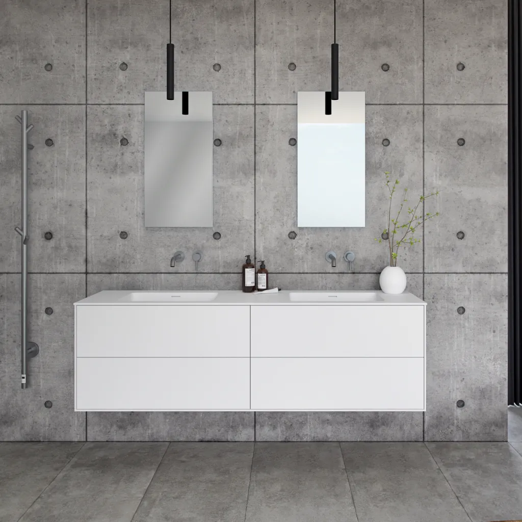 Pulcher Mood 180D Soho - Badrumsmöbel 180x46 cm, Mathvid m/ SolidTec® handfat
