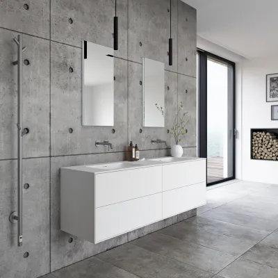 Pulcher Mood 180D Soho - Badrumsmöbel 180x46 cm, Mathvid m/ SolidTec® handfat