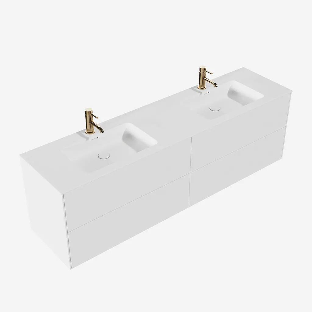 Pulcher Mood 180D Soho - Badrumsmöbel 180x46 cm, Mathvid m/ SolidTec® handfat