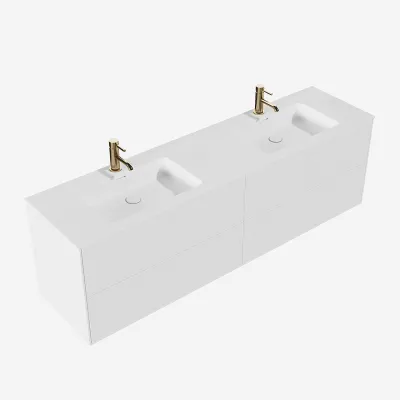 Pulcher Mood 180D Soho - Badrumsmöbel 180x46 cm, Mathvid m/ SolidTec® handfat